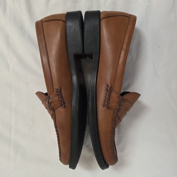 Bass Weejuns Katherine II Tan Camel Leather Loafers 8 - Picture 4 of 13